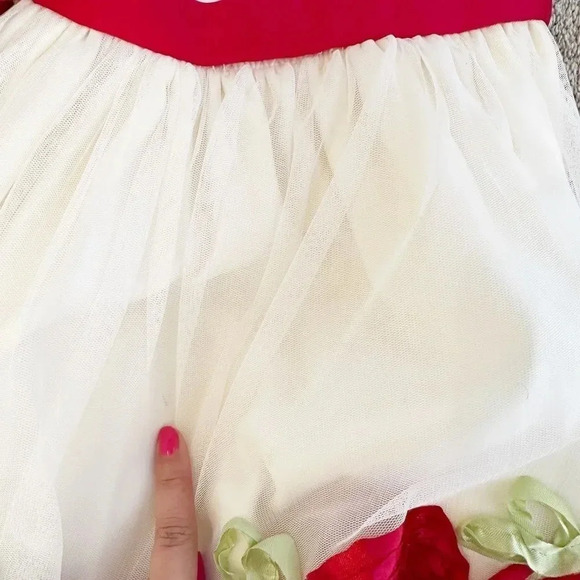 American Princess Girls Size 5 Formal Dress Cream Red Circle Rosette‎ Sleeveless - Picture 7 of 8